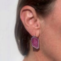 Raspberry Sheen Sapphire Earrings